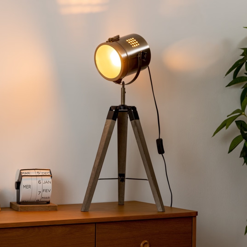 Atmosphera - Stalinis šviestuvas EBOR 1xE14/25W/230V pušis/žalvaris
