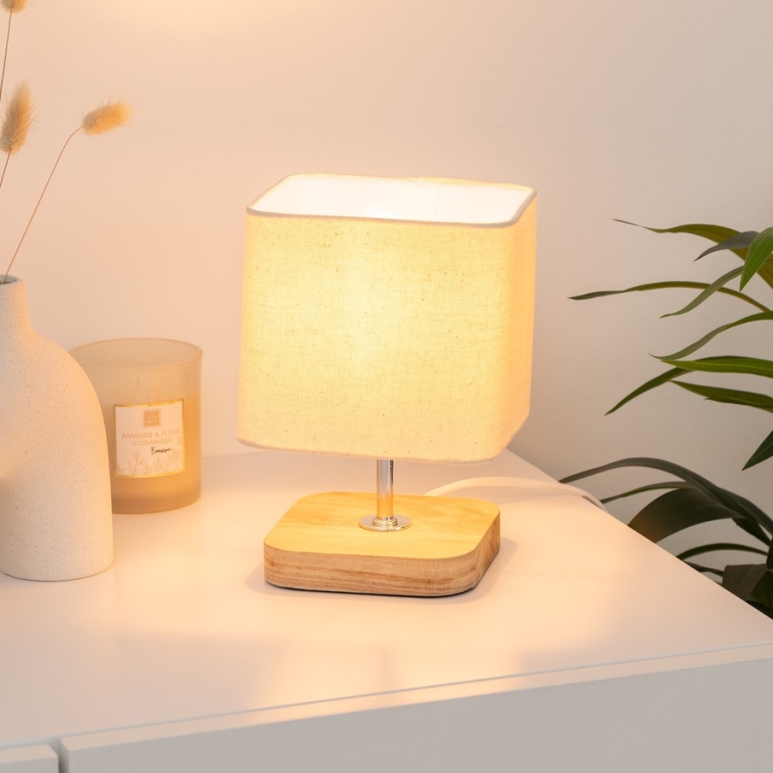 Atmosphera - Stalinis šviestuvas TOXEY 1xE14/25W/230V pušis/smėlio spalva