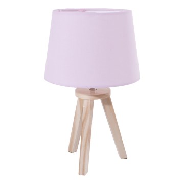 Atmosphera - Stalinis šviestuvas TRIPOD 1xE14/40W/230V pušies mediena/rožinė