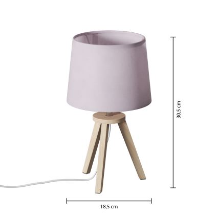 Atmosphera - Stalinis šviestuvas TRIPOD 1xE14/40W/230V pušies mediena/rožinė