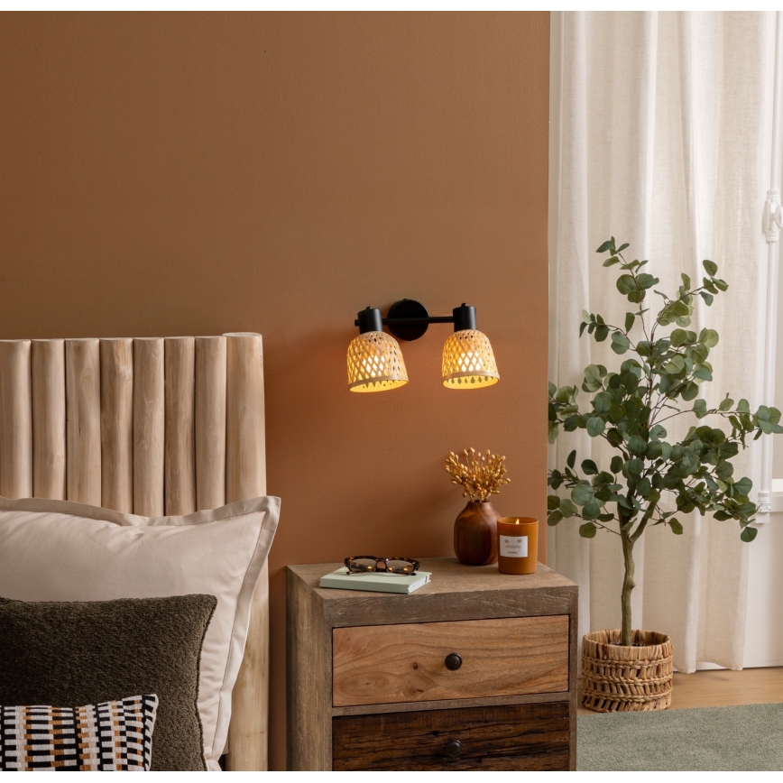 Atmosphera - Taškinis šviestuvas LIO 2xE14/25W/230V iš bambuko