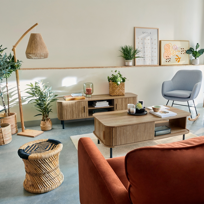 Atmosphera - Toršeras PALM 1xE27/60W/230V bambukas/kanapė