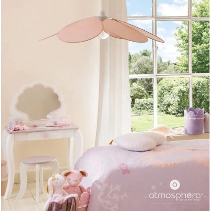 Atmosphera - Vaikiškas pakabinamas šviestuvas su laidu PETAL 1xE27/40W/230V skersmuo 64 cm rožinė