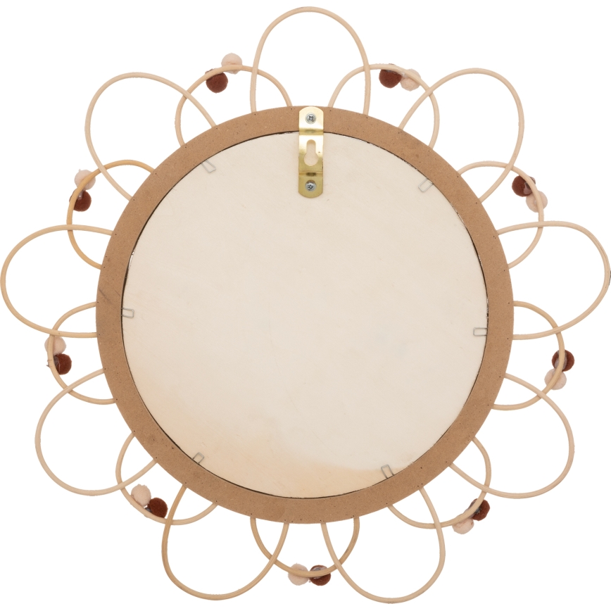 Atmosphera - Vaikiškas sieninis veidrodis CAMPAIN, skersmuo 38 cm, rotangas