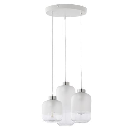 Atsarginis stiklas liustrai MARCO E27, skersmuo 14 cm, skaidrus/baltas