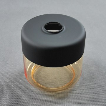 Atsarginis stiklas šviestuvui AMBER E27 Ø 14 cm — juodas / dūminis smėlinis