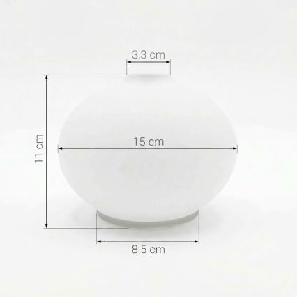 Atsarginis stiklas šviestuvui E14 diametras 15 cm balta