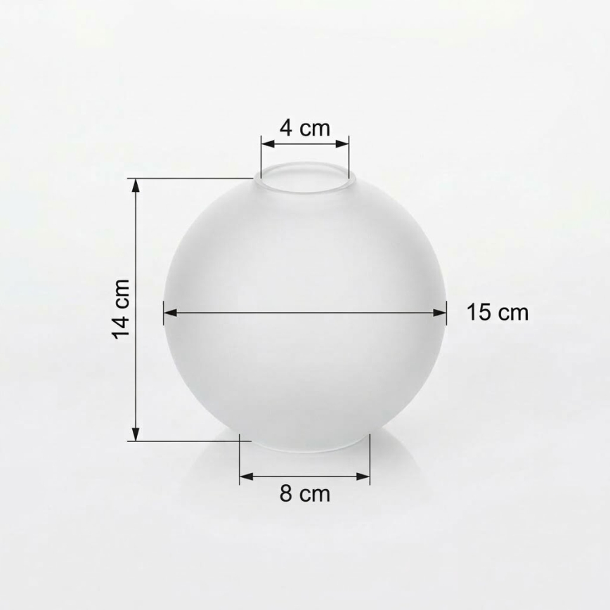Atsarginis stiklas šviestuvui E27, skersmuo 15 cm, matinė balta