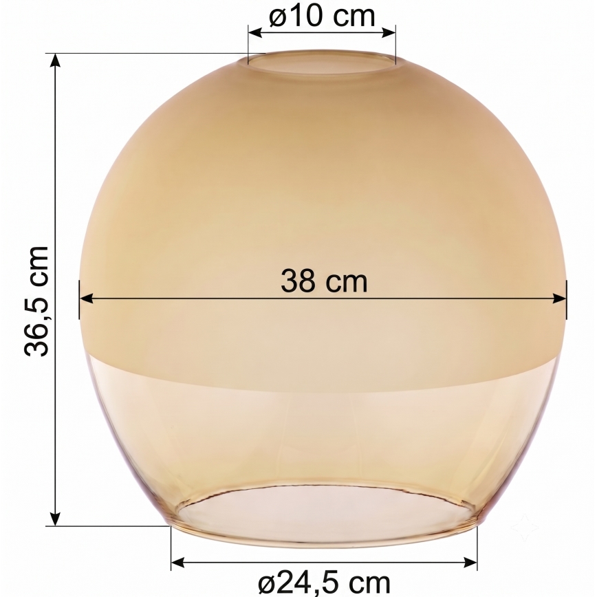 Atsarginis stiklas šviestuvui KULA E27, skersmuo 38 cm, dūminė smėlio spalvos