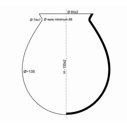 Atsarginis stiklas šviestuvui NATAN diametras 13,5 cm