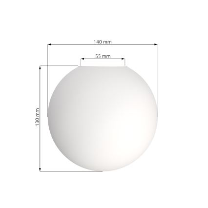 Atsarginis šviestuvo gaubtas liustrams SOMA/SMART/GLAM/ROYAL/LINNEAR. Suderinamas su E14. Skersmuo 14 cm, baltas.