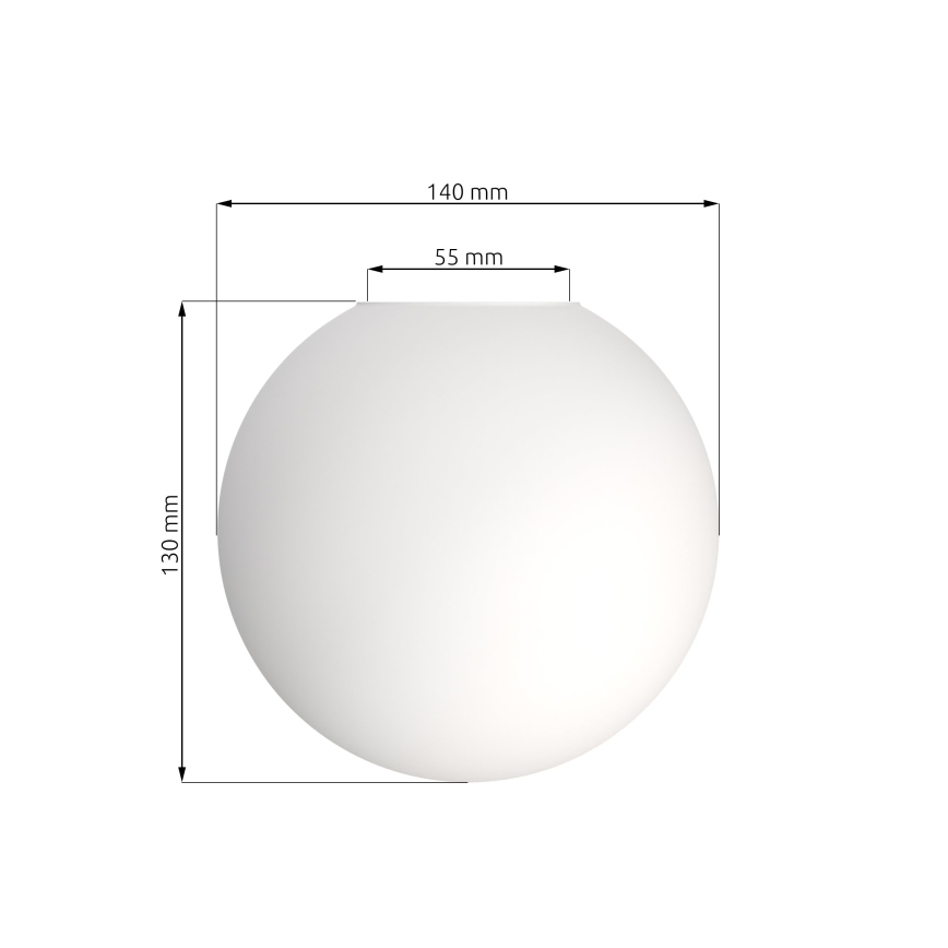 Atsarginis šviestuvo gaubtas liustrams SOMA/SMART/GLAM/ROYAL/LINNEAR. Suderinamas su E14. Skersmuo 14 cm, baltas.