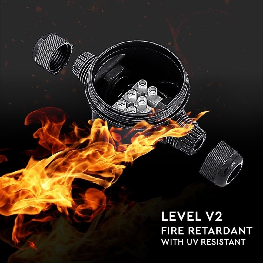 Atsparus vandeniui jungiamasis lizdas IP66 juodas