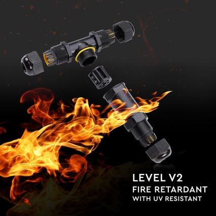 Atsparus vandeniui jungiamasis lizdas IP68 juodas