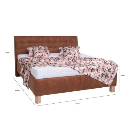 Audimo lova su saugojimo vieta be čiužinio VIOLET 160x200 cm konjako rudos spalvos