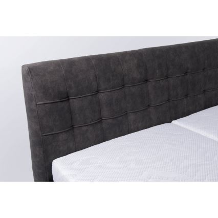 Audiniu apvilkta lova su saugojimo vieta be čiužinio VIOLET 180x200 cm tamsiai pilka