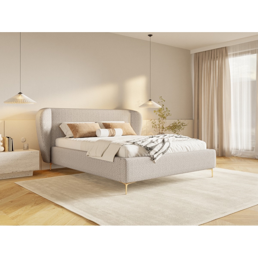 Audinys lova be matraco DALIA 180x200 cm pilka