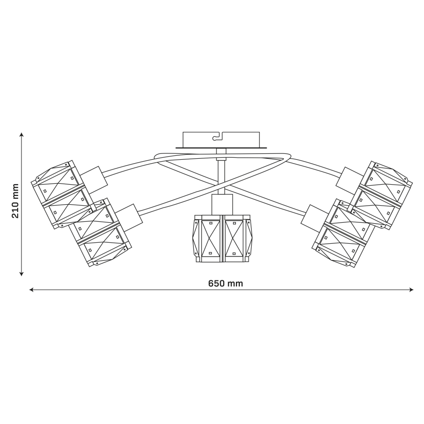 Auksinis prigludęs lubų šviestuvas ZAHARA 5xE27/10W/230V