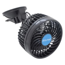Automobilinis ventiliatorius su siurbtuku 4W/12V juodas