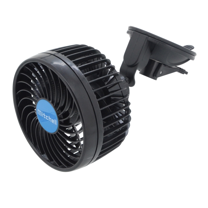Automobilinis ventiliatorius su siurbtuku 4W/12V juodas