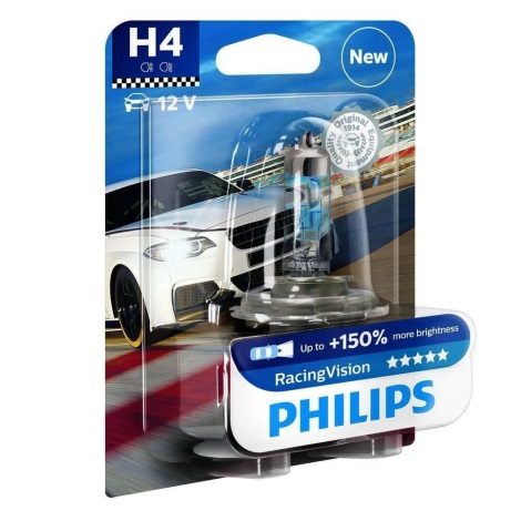 Automobilio lemputė Philips RACING VISION 12342RVB1 H4 P43t-38/55W/12V