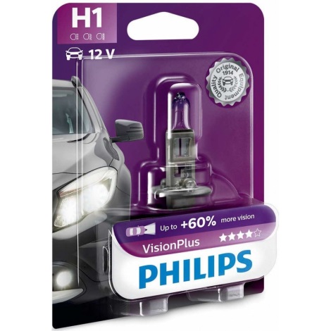 Automobilio lemputė Philips VISION PLUS 12258VPB1 H1 P14,5s/55W/12V