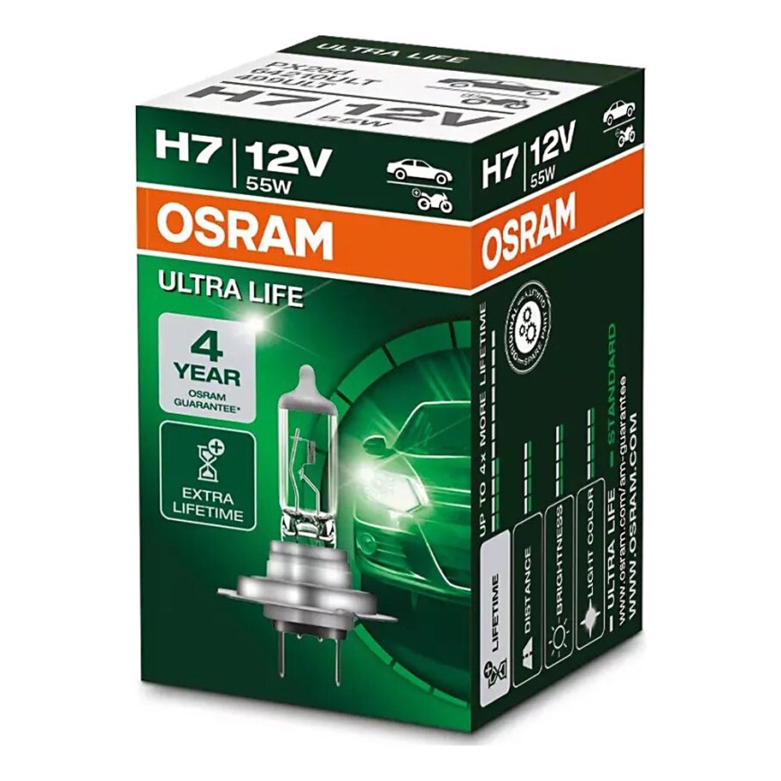 Automobilio lemputė ULTRA LIFE H7 PX26d/55W/12V - Osram