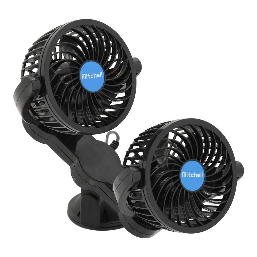 Automobilio ventiliatorius su siurbtuku 7W/12V juoda