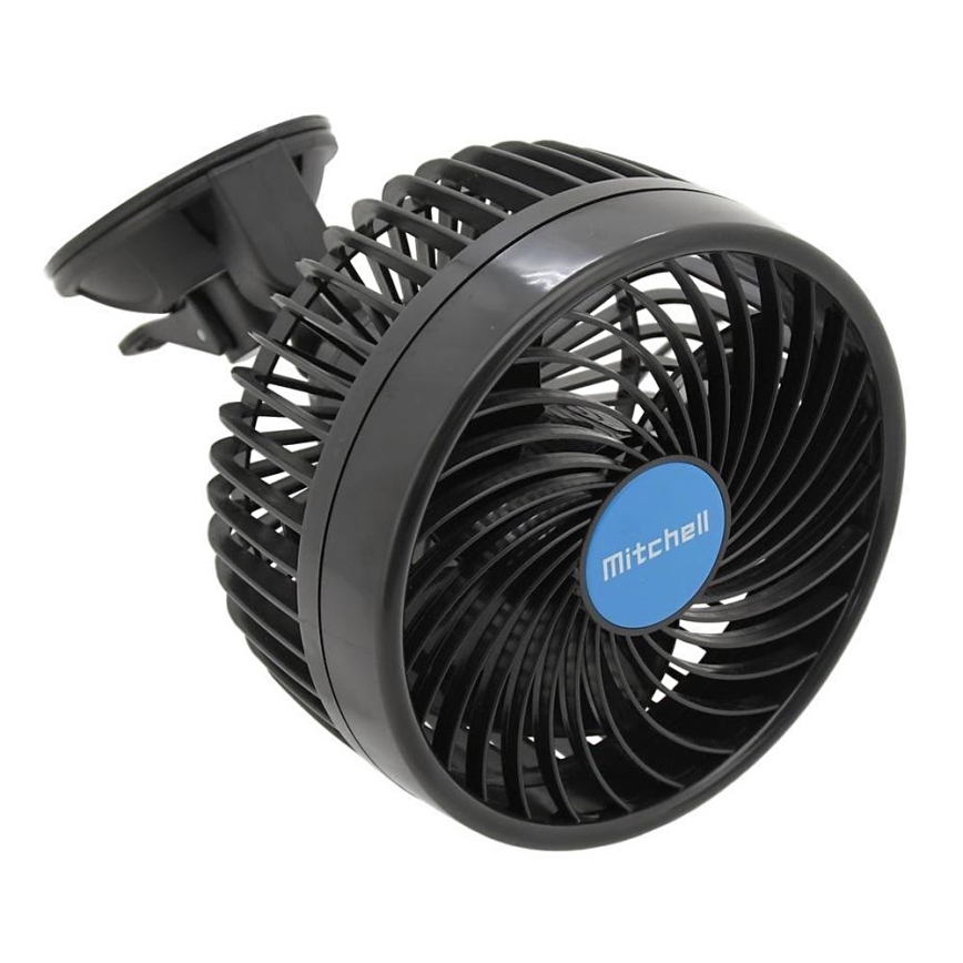 Automobilio ventiliatorius su siurbtuku 9W/12V juoda