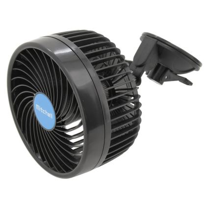 Automobilio ventiliatorius su siurbtuku 9W/12V juoda