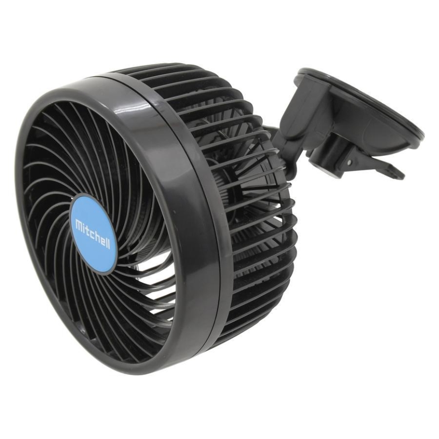 Automobilio ventiliatorius su siurbtuku 9W/12V juoda