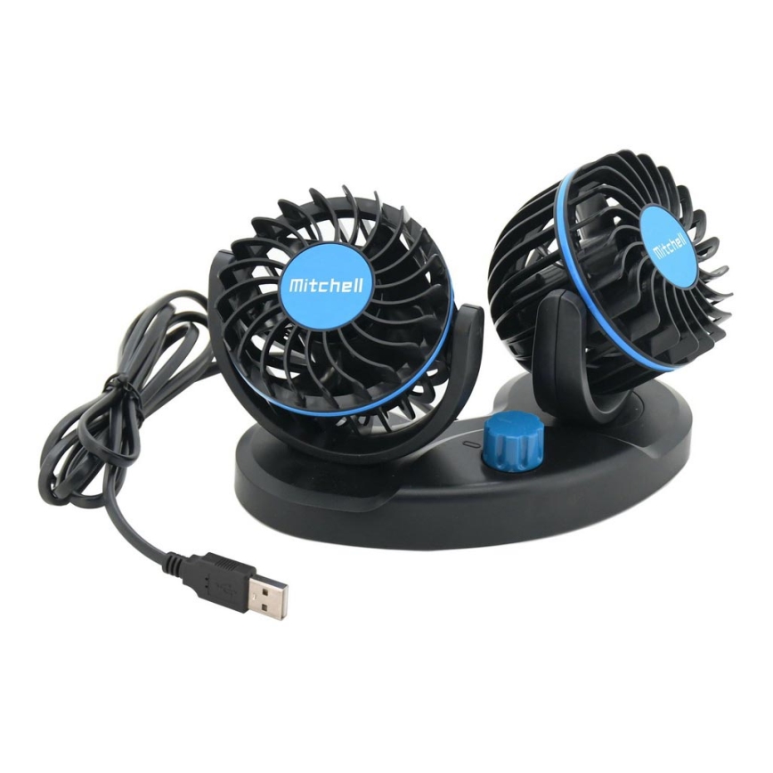 Automobilis dashboard fan Su USB 3W/5V juoda