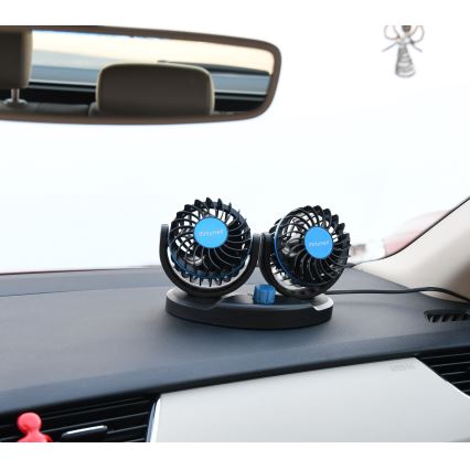 Automobilis dashboard fan Su USB 3W/5V juoda