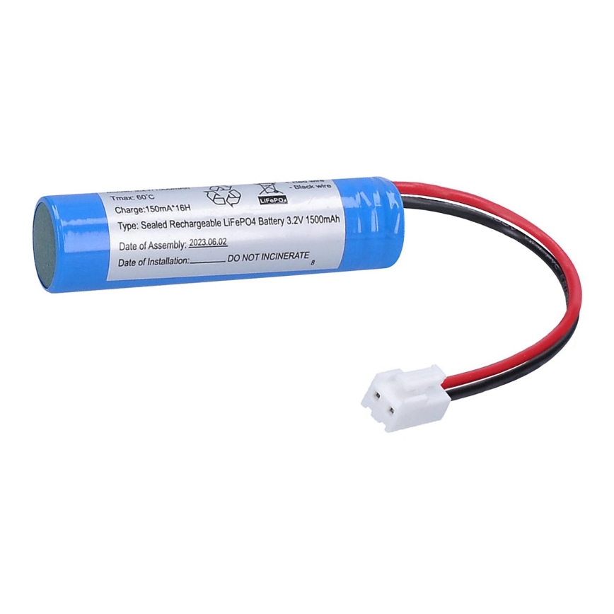 Avarinio šviestuvo akumuliatorius LiFePO4 3,2V 1500mAh