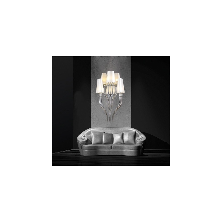 Azzardo AZ0173 - Pakabinamas sietynas ant grandinės DIABLO 12xE14/11W/230V baltas