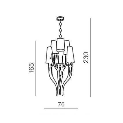 Azzardo AZ0173 - Pakabinamas sietynas ant grandinės DIABLO 12xE14/11W/230V baltas