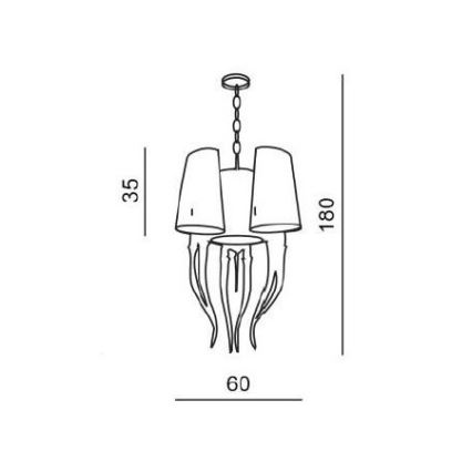 Azzardo AZ1232 - Pakabinamas sietynas ant grandinės DIABLO 6xE14/11W/230V baltas