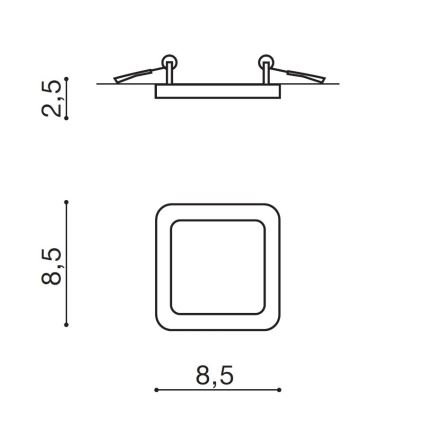 Azzardo AZ2833 - LED įleidžiamas lubinis vonios šviestuvas SLIM 1xLED/6W/230V IP44 CRI 90