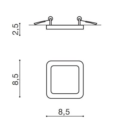 Azzardo AZ2833 - LED įleidžiamas lubinis vonios šviestuvas SLIM 1xLED/6W/230V IP44