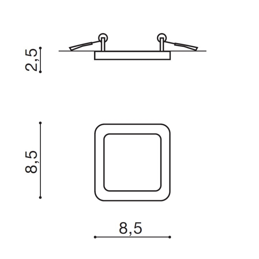 Azzardo AZ2833 - LED vonios lubų įleidžiamas šviestuvas SLIM LED/6W/230V IP44 CRI 90