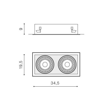 Azzardo AZ2875 - įleidžiamas šviestuvas NOVA 2xGU10-ES111/50W/230V