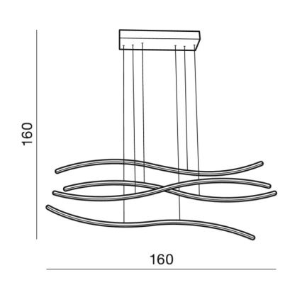 Azzardo AZ2913 - reguliuojamas LED pakabinamas šviestuvas ant troselio WAVES LED/70W/230V