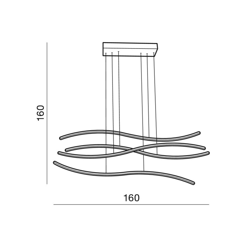 Azzardo AZ2913 - reguliuojamas LED pakabinamas šviestuvas ant troselio WAVES LED/70W/230V