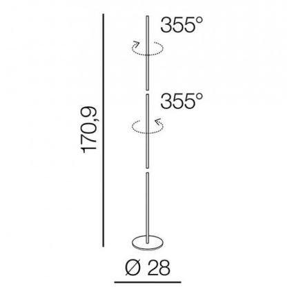 Azzardo AZ3205 - LED toršeras TETA LED/33W/230V