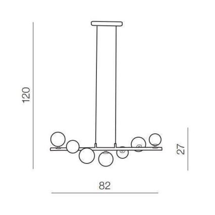 Azzardo AZ4406 - Pakabinamas sietynas SYBILLA 7xG9/25W/230V juodas