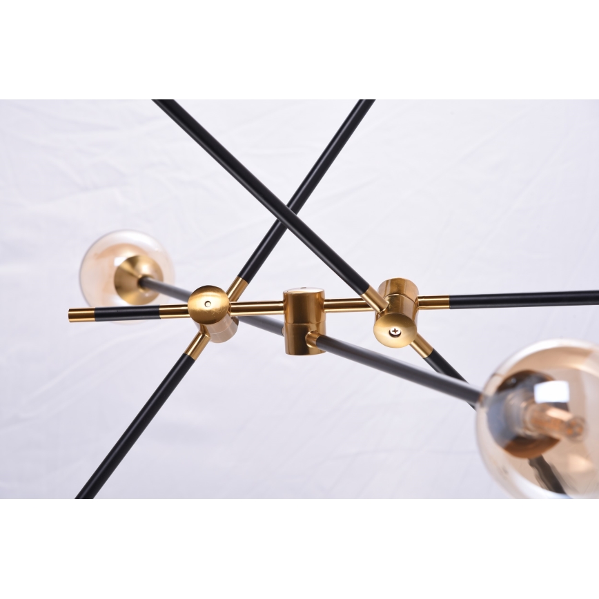 Azzardo AZ4700 - Sietynas ant stulpo SOLEN 6xG9/30W/230V juodas/aukso