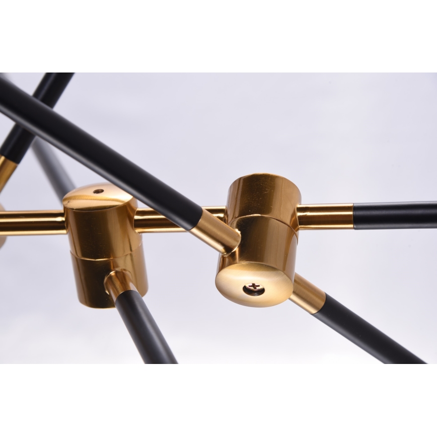 Azzardo AZ4700 - Sietynas ant stulpo SOLEN 6xG9/30W/230V juodas/aukso