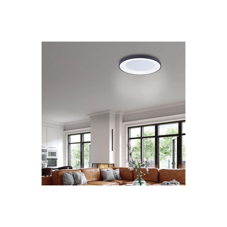 Azzardo AZ4995 - LED reguliuojamas lubų šviestuvas SANTANA LED/80W/230V juodas + nuotolinio valdymo pultas