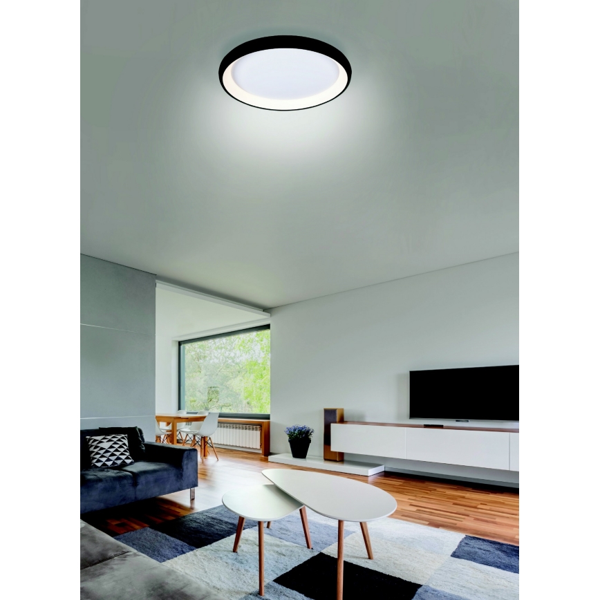 Azzardo AZ5069 - LED Pritemdomas lubinis šviestuvas ANTONIO LED/32W/230V juoda + nuotolinio valdymo pultas