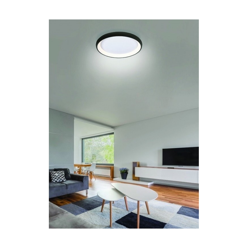Azzardo AZ5075 -LED Pritemdomas lubinis šviestuvas ANTONIO LED/80W/230V juoda + nuotolinio valdymo pultas